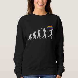 Lgbt Flag Flag Evolution Monkey Human Love Bi Tran Sweatshirt