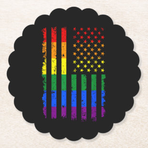 LGBT Flag Gay Pride Month Transgender Paper Coaster