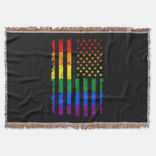 LGBT Flag Gay Pride Month Transgender Throw Blanket