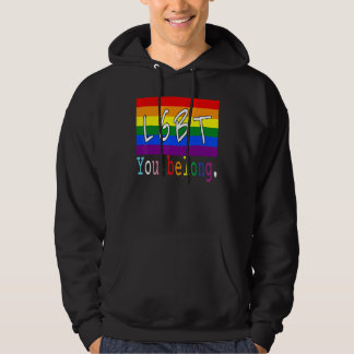 Lgbt Flag Gay You Belong Pride Month Rainbow Lesbi Hoodie