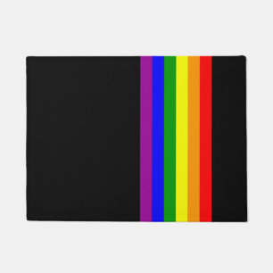 LGBT Flag on Black Doormat