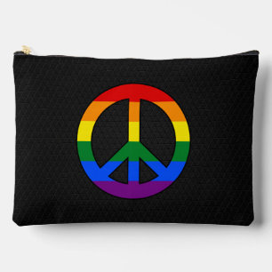 LGBT flag peace sign Accessory Pouch