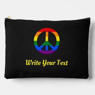 LGBT flag peace sign Accessory Pouch