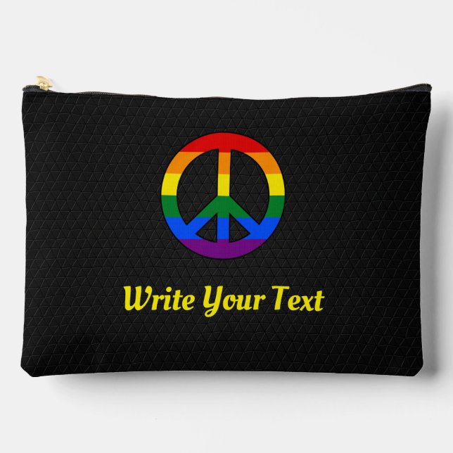LGBT flag peace sign  Accessory Pouch (Front)
