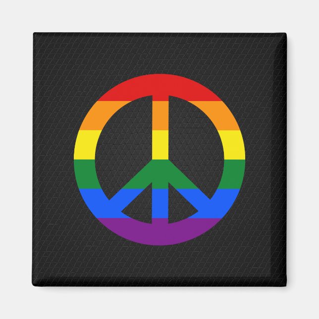 LGBT flag peace sign Magnet (Front)