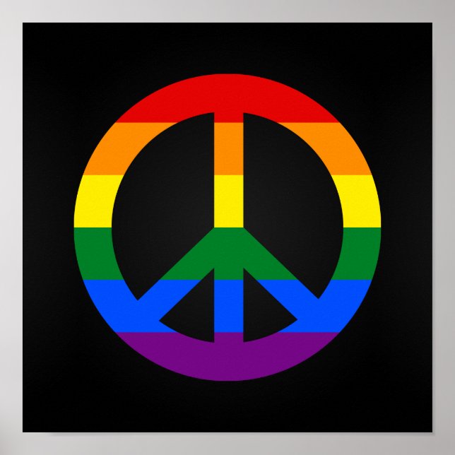 LGBT flag peace sign poster (Front)