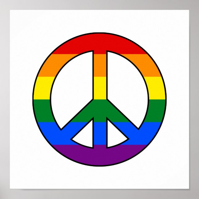 LGBT flag peace sign poster (Front)