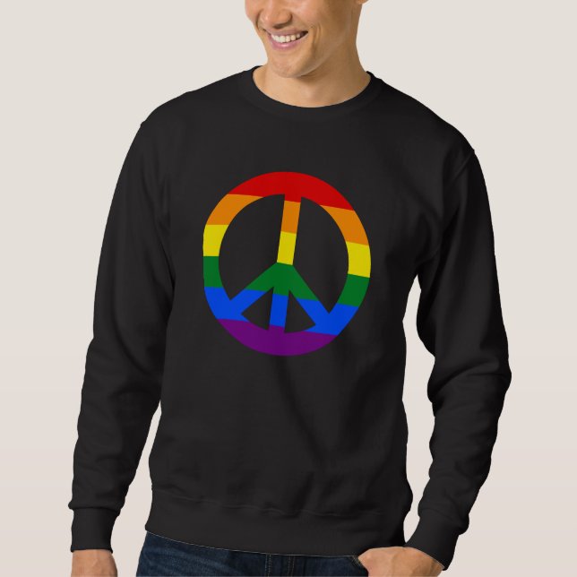 LGBT flag peace sign Sweatshirt (Front)
