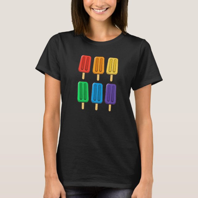 Lgbt Flag Popsicles 4th Of July Gay Subtle Pride M T-Shirt (Front)