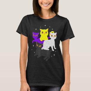 Lgbt Flag Proud Pride Month Non Binary Cats T-Shirt