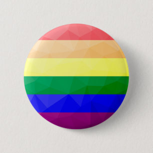 LGBT flag rainbow lines geometric mesh pattern 6 Cm Round Badge