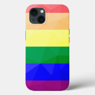 LGBT flag rainbow lines geometric mesh pattern iPhone 13 Case