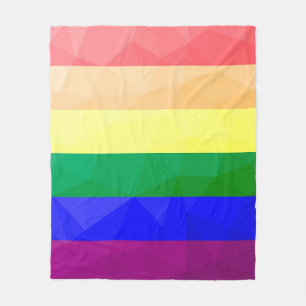 LGBT flag rainbow lines geometric mesh pattern Fleece Blanket