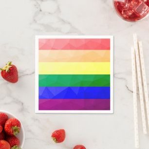 LGBT flag rainbow lines geometric mesh pattern Napkin