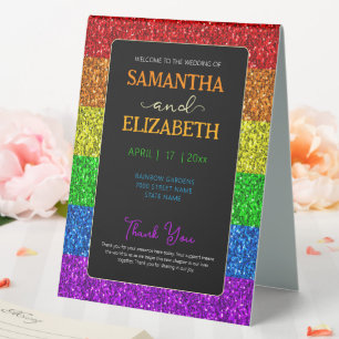 LGBT flag rainbow sparkles gay lesbian wedding
