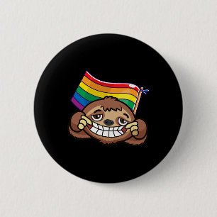 Lgbt Flag T Shirt Sloth Gay Lesbian Resist Men Wom 6 Cm Round Badge