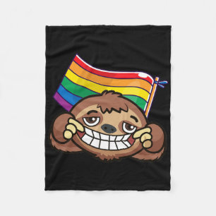 Lgbt Flag T Shirt Sloth Gay Lesbian Resist Men Wom Fleece Blanket