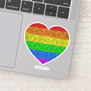 LGBT flag vibrant rainbow glitter sparkles heart