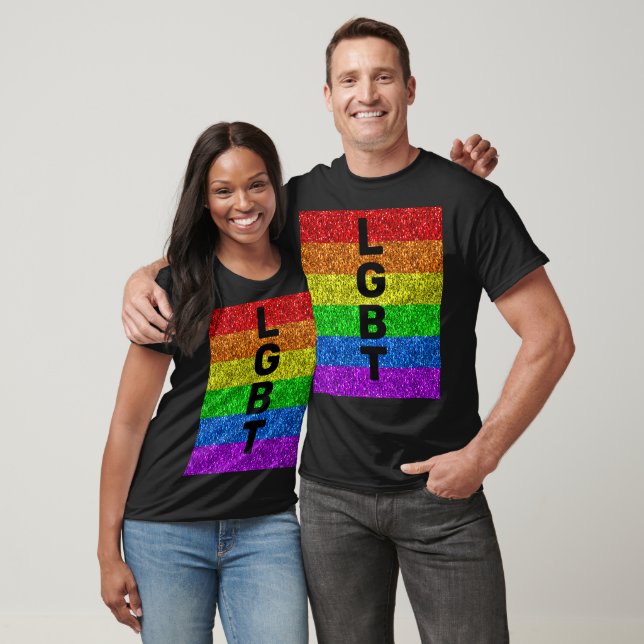 LGBT flag vibrant rainbow sparkles customise T-Shirt (Unisex)