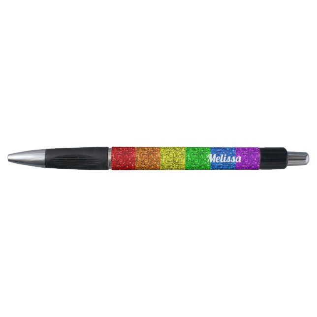 LGBT flag vibrant rainbow sparkles Personalise (Front)