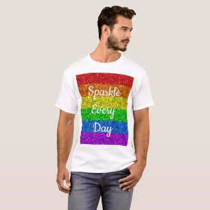 LGBT flag vibrant Sparkle every day text customise T-Shirt