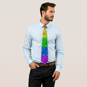 LGBT flag vibrant sparkles Tie