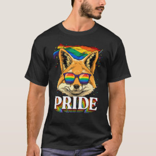 Lgbt Fox Gay Pride Lgbtq Rainbow Flag Sunglasses T-Shirt