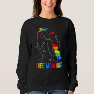 Lgbt Free Mum Hugs Dinosaur Rex Mamasaurus Ally Ra Sweatshirt
