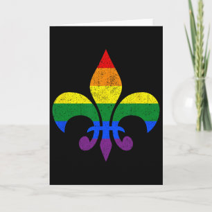 Lgbt French Fleur De Lis Gay Pride Month Rainbow M Card