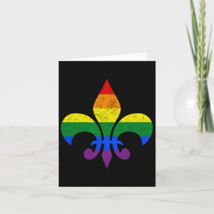 Lgbt French Fleur De Lis Gay Pride Month Rainbow M Card