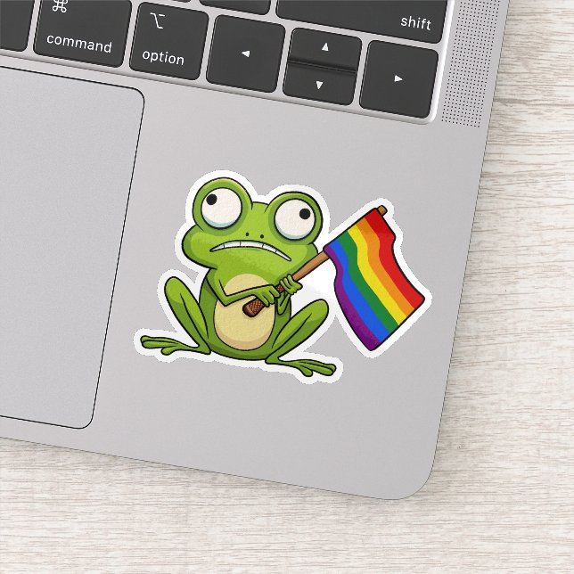 LGBT Frog With Pride Flag (Detail)