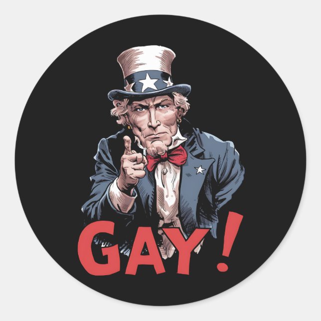 LGBT Gay Ally Pride Month Funny Classic Round Sticker (Front)