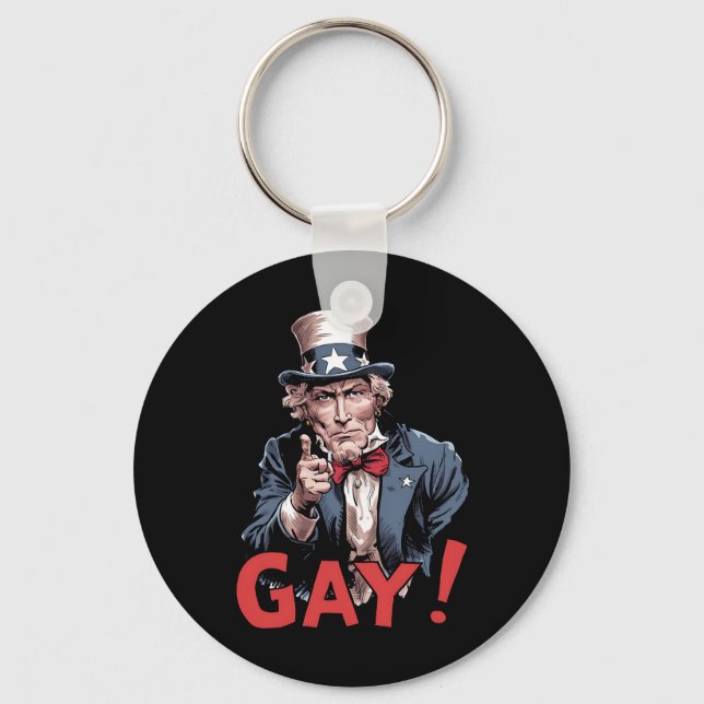 LGBT Gay Ally Pride Month Funny Key Ring (Front)