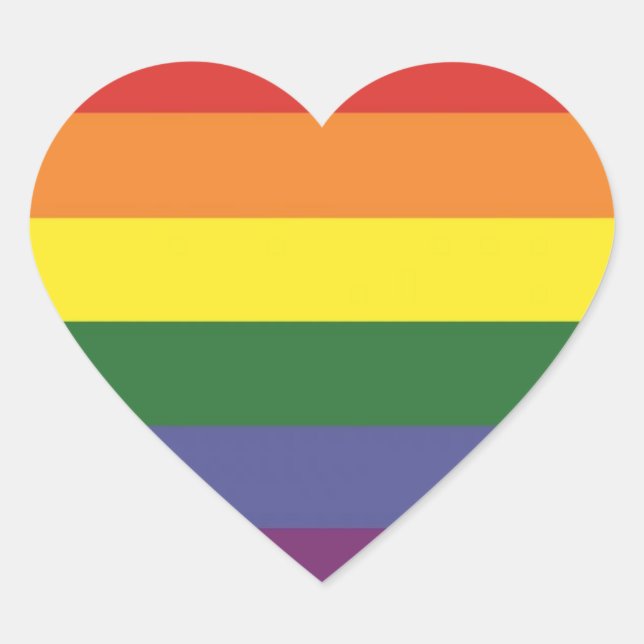 LGBT (Gay) Flag Heart Sticker (Front)