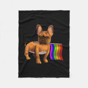 Lgbt Gay French Bulldog Gay Dog Paw Lgbt Pride Fleece Blanket