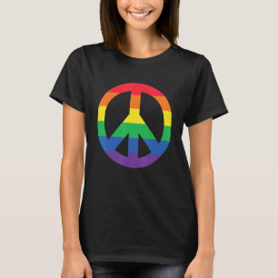 Lgbt Gay Lesbian Pride Flag Peace Sign Pride Flag T-Shirt