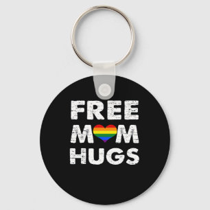 LGBT Gay Lesbian Pride Free Mom Hugs Key Ring