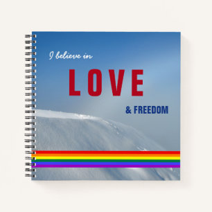 LGBT Gay Love and Freedom Winter Photo Notebook