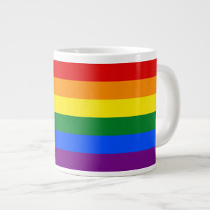 LGBT Gay Pride 6-Stripe Rainbow Flag Large Coffee Mug