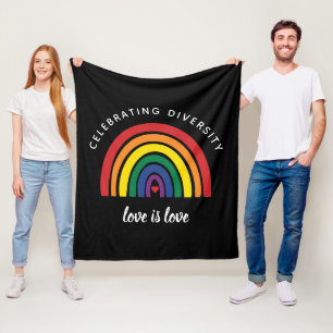 LGBT Gay Pride Celebrating Diversity Love Is Love Fleece Blanket
