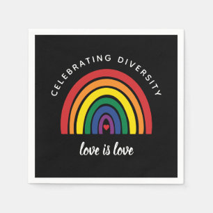 LGBT Gay Pride Celebrating Diversity Love Is Love Napkin