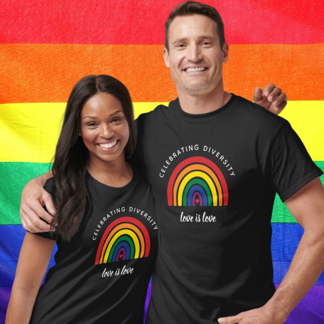 LGBT Gay Pride Celebrating Diversity Love Is Love T-Shirt (Creator Uploaded)