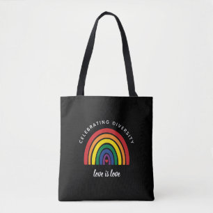 LGBT Gay Pride Celebrating Diversity Love Is Love Tote Bag