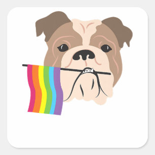 LGBT Gay Pride English Bulldog Owner  Square Sticker