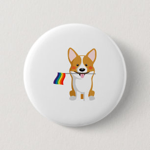LGBT Gay Pride Flag Corgi - Pride Women Gay Men 6 Cm Round Badge