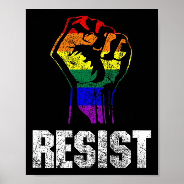 Lgbt Gay Pride Flag Resist  Poster (Front)