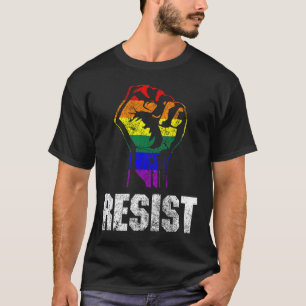 Lgbt Gay Pride Flag Resist  T-Shirt