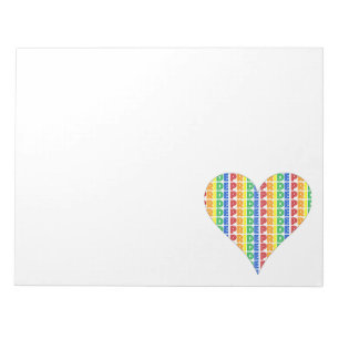 LGBT Gay Pride Month Celebration Rainbow Heart Notepad