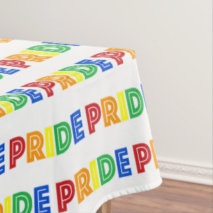 LGBT Gay Pride Month Celebration Rainbow Letters Tablecloth