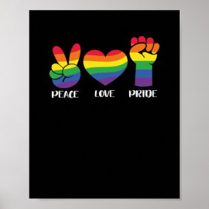 LGBT Gay Pride Month  Peace Love Pride Poster
